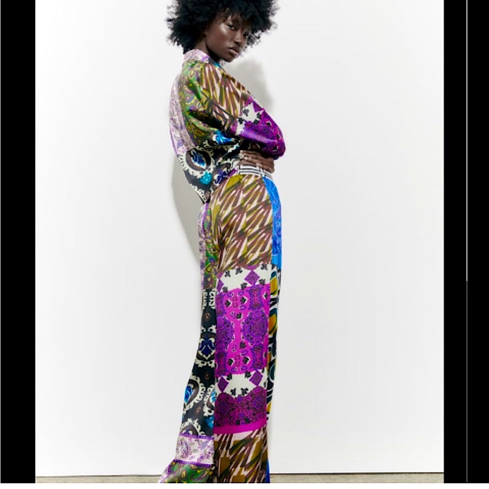 Zara Patchwork Printed Pant and Top Set